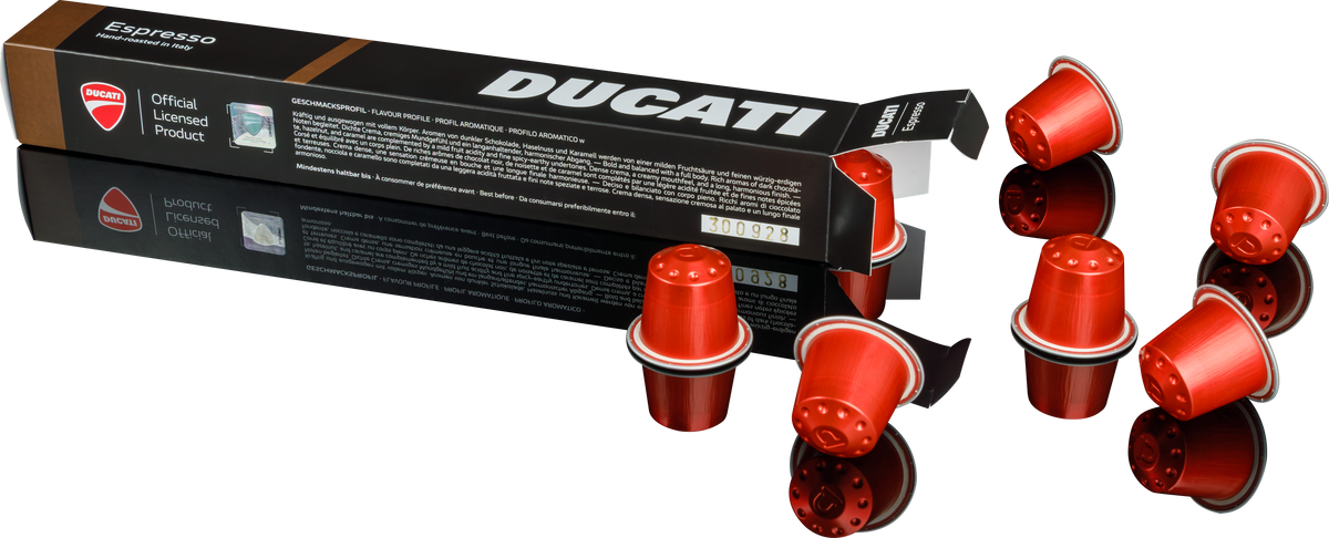 Espresso by Ducati Kapselbox mit roten Kapseln für Nespresso® Original Maschinen